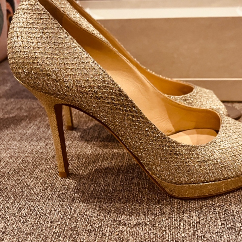 Jimmy Choo Luna Platform Pump in Champagne size 37 - Picture 2 of 6
